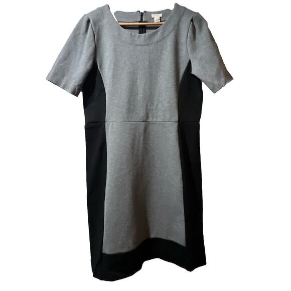J. Crew Women’s size 8 Paneled Tunic Dress Thick career Stretch Viscose Blk Gray - Picture 1 of 11